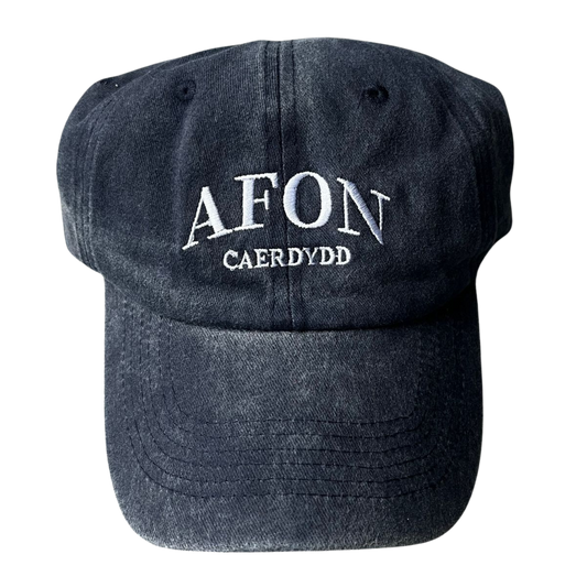 Unisex Vintage Washed Denim Cap (Vintage Denim)  - Afon Caerdydd